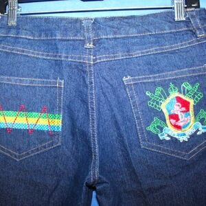Gold Flava Jeans Embroidered Denim Shorts Blue Juniors 10